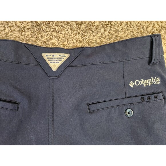COLUMBIA PFG Performance Fishing Gear Fishing Shorts Mens Size 34-8L Navy Blue - Picture 4 of 7
